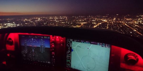 NVFR rating flight training - Cirrus at night