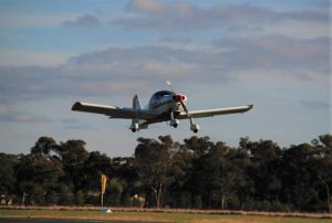 AAA Robin 2160i flight training aircraft on take-off